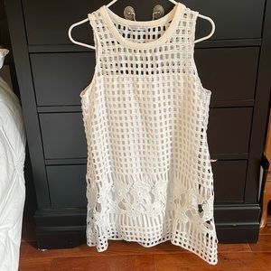 White lace mini dress